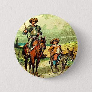 Bóton Redondo 5.08cm Don Quixote e Sancho Panza