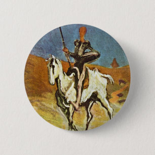 Bóton Redondo 5.08cm Don Quixote e Sancho Panza por Daumier Honoré