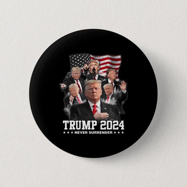 Bóton Redondo 5.08cm Donald J Trump 2024 Nunca Renderize (Frente)
