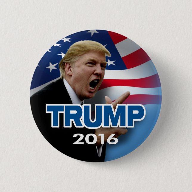 Bóton Redondo 5.08cm Donald Trump 2016 (Frente)
