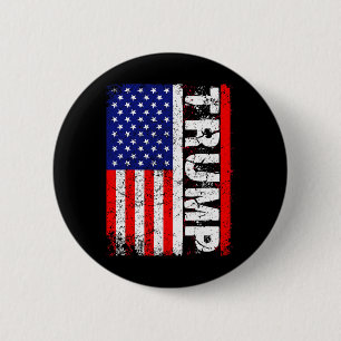 Bóton Redondo 5.08cm Donald Trump 2020 Vintage Usa Flag T Shirts