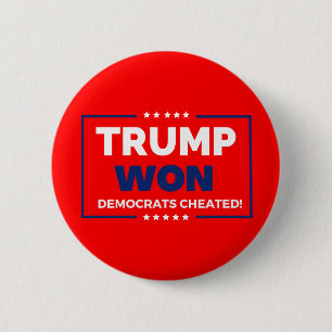 Bóton Redondo 5.08cm Donald Trump 2024 Trump Won