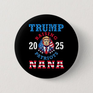 Bóton Redondo 5.08cm Donald Trump 2025 Criando Patriotas Apoio da Nana