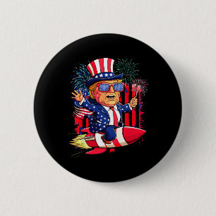 Bóton Redondo 5.08cm Donald Trump 2025 Happy 4 De Julho Trump American