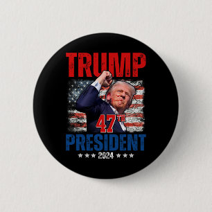 Bóton Redondo 5.08cm Donald Trump 47.º Presidente 2024 Inauguração de T