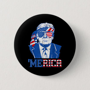 Bóton Redondo 5.08cm Donald Trump Camisa Merica Trump Sungl Usa Bandeir
