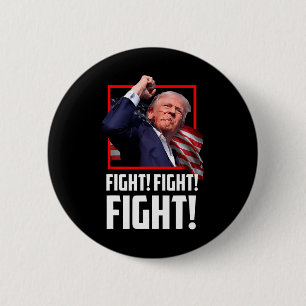 Bóton Redondo 5.08cm Donald Trump Combatendo Combatentes Apoiadores