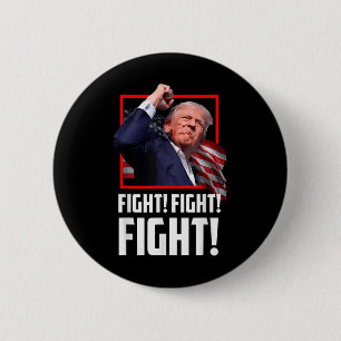 Bóton Redondo 5.08cm Donald Trump Combatendo Combatentes Apoiadores