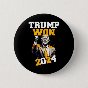 Bóton Redondo 5.08cm Donald Trump Ganhou A Inauguração Eleitoral 2024 H
