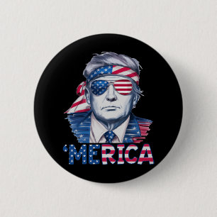 Bóton Redondo 5.08cm Donald Trump Ganhou Eleições 2024 América Bandeira