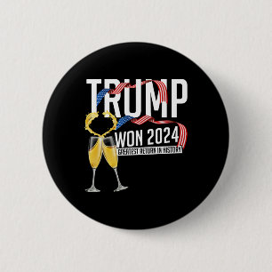 Bóton Redondo 5.08cm Donald Trump Ganhou Inauguração da Eleição de 2024