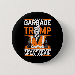 Bóton Redondo 5.08cm Donald Trump Garbage Orange Vest de Segurança Refl