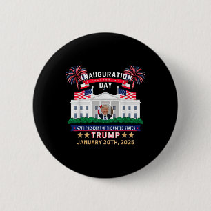 Bóton Redondo 5.08cm Donald Trump Inauguration Day 2025 47th Presidente