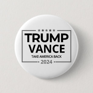 Bóton Redondo 5.08cm Donald Trump JD Vance 2024
