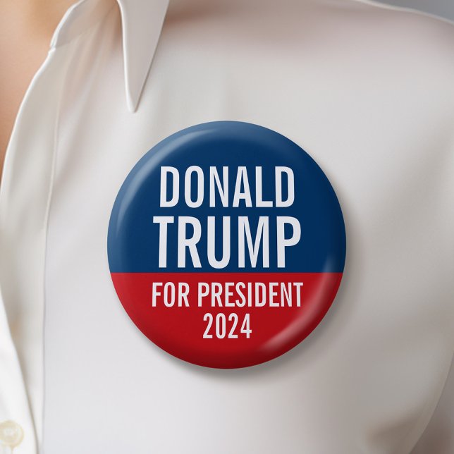 Bóton Redondo 5.08cm Donald Trump para o Presidente 2016 (Trump 2024 Button)