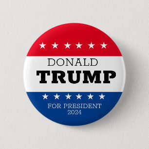 Bóton Redondo 5.08cm Donald Trump Para O Presidente 2024