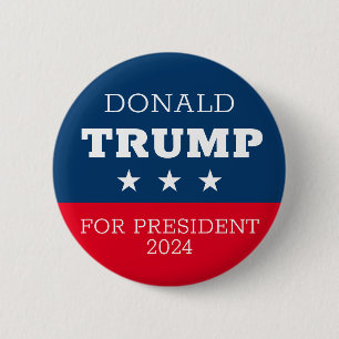 Bóton Redondo 5.08cm Donald Trump Para O Presidente 2024