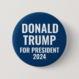 Bóton Redondo 5.08cm Donald Trump para o Presidente 2024 Botão Pinback