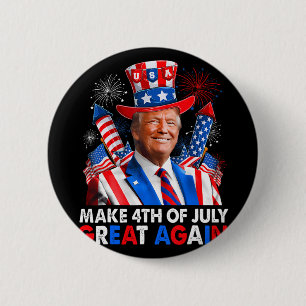 Bóton Redondo 5.08cm Donald Trump Patriótico Serviço De Fogo Torna 4 De