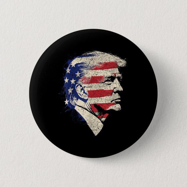Bóton Redondo 5.08cm Donald Trump Portrait (Frente)