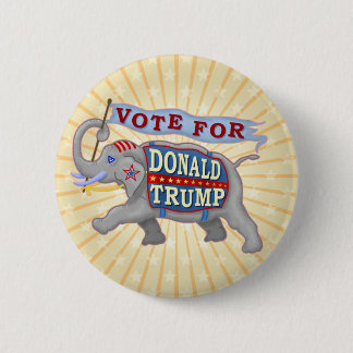Bóton Redondo 5.08cm Donald Trump Presidente 2024 Elefante Republicano