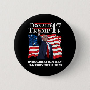 Bóton Redondo 5.08cm Donald Trump Presidente Inauguração Dia 2025 Victo
