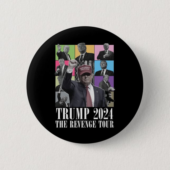 Bóton Redondo 5.08cm Donald Trump The Revenge Tour 2024 Para Homens E M (Frente)