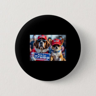 Bóton Redondo 5.08cm Donald Trump Torna os Cães Seguros Novamente Chapé