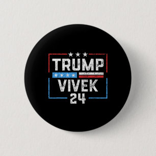 Bóton Redondo 5.08cm Donald Trump Vivek Ramaswamy 2024 Presidente Repub