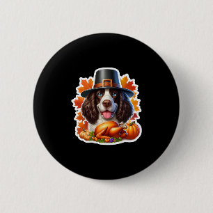 Bóton Redondo 5.08cm Dono de Cão Springer Spaniel Inglês de Ação de Gra