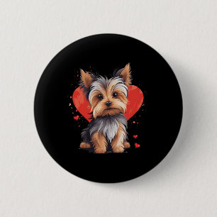 Bóton Redondo 5.08cm Dono de Yorkie Mamãe Papai Amante de Cães Yorkshir