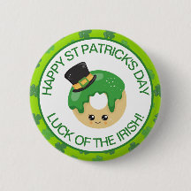 Donut de Chapéu de Leprechaun Irlandês Verde Fofo 