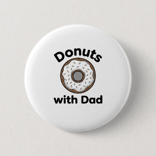Bóton Redondo 5.08cm Donuts Com o Papai Design de Camisa de Donut Vinta