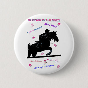 Bóton Redondo 5.08cm Doodles do cavalo
