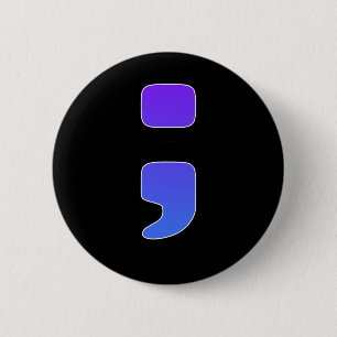 Bóton Redondo 5.08cm ; Dor Suicida Semicolon Prevenção Suicida Awaren