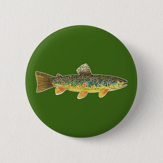 Bóton Redondo 5.08cm Dormência de Peixes Verdes (Frente)