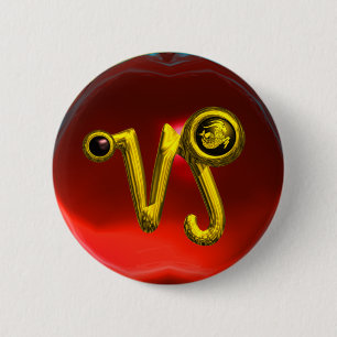 BÓTON REDONDO 5.08CM DOURADA CAPRICORN / SINAL ZODIAC JEWEL