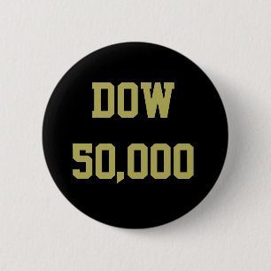 Bóton Redondo 5.08cm Dow 50.000 Celebração do mercado de ações