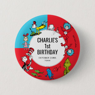 Bóton Redondo 5.08cm Dr. Seuss - Personagens Aniversário Infantil