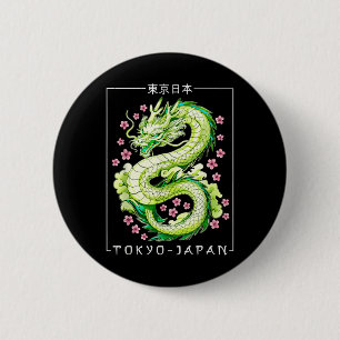 Bóton Redondo 5.08cm Dragão Japonês Tóquio Japão anos 80 Ani Mítico Asi