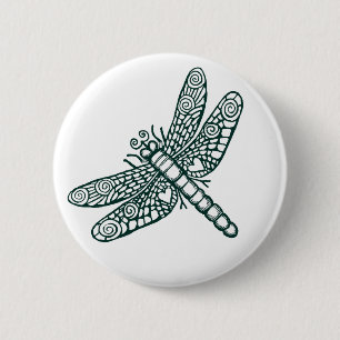 Bóton Redondo 5.08cm Dragonfly - B&W