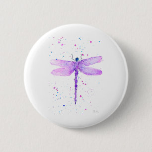 Bóton Redondo 5.08cm Dragonfly roxa
