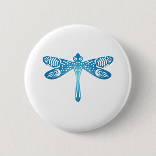 Bóton Redondo 5.08cm Dragonfly Tribal Tattoo Idea