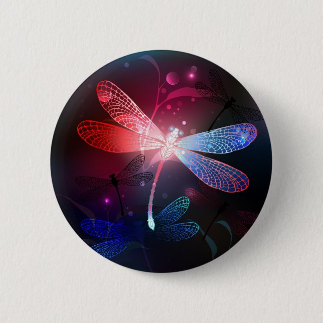 Bóton Redondo 5.08cm Dragonfly vermelha (Frente)