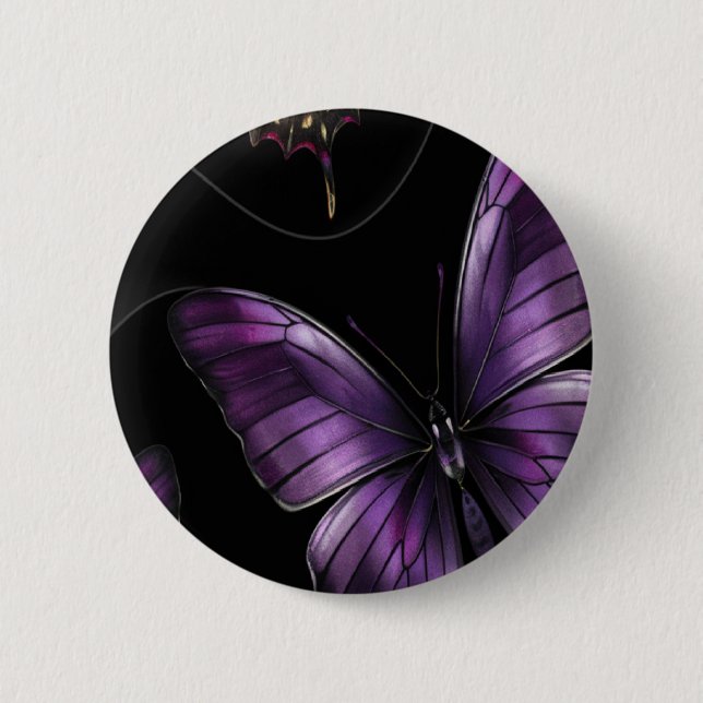 Bóton Redondo 5.08cm Dreamy Butterfly Pattern (Frente)