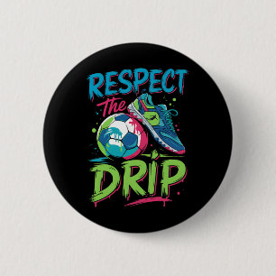 Bóton Redondo 5.08cm Drip de Futebol Sorvete Derretendo Respeite O Meni