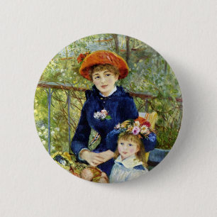 Bóton Redondo 5.08cm Duas Irmãs (Na Varanda) Por Pierre Renoir