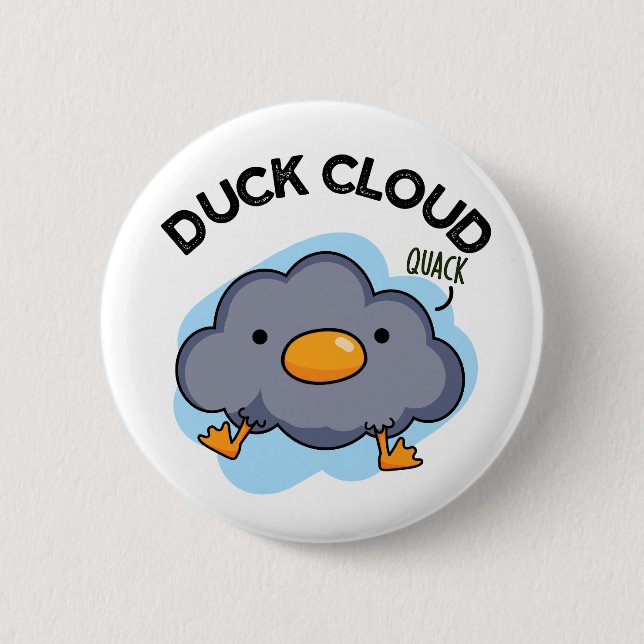 Bóton Redondo 5.08cm Duck Cloud Funny Weather Pun (Frente)