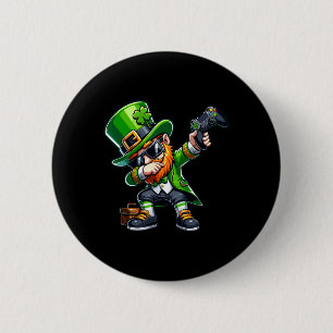 Bóton Redondo 5.08cm Duende Gamer Dabbing Dança do Dab St Pattys Dia de