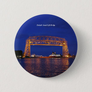 Bóton Redondo 5.08cm Duluth Aerial Lift Bridge & John G. Botão Munson
